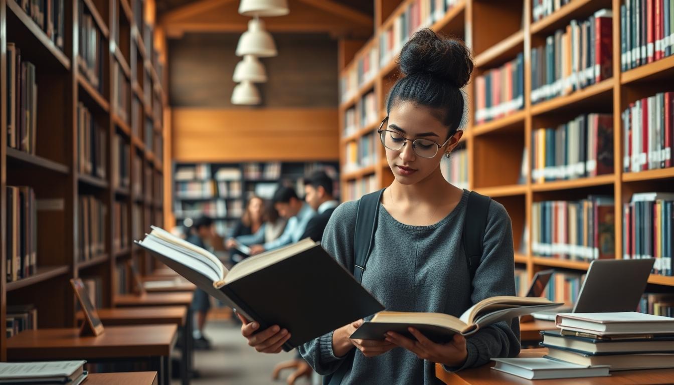 Student using a study guide to organize academic notes