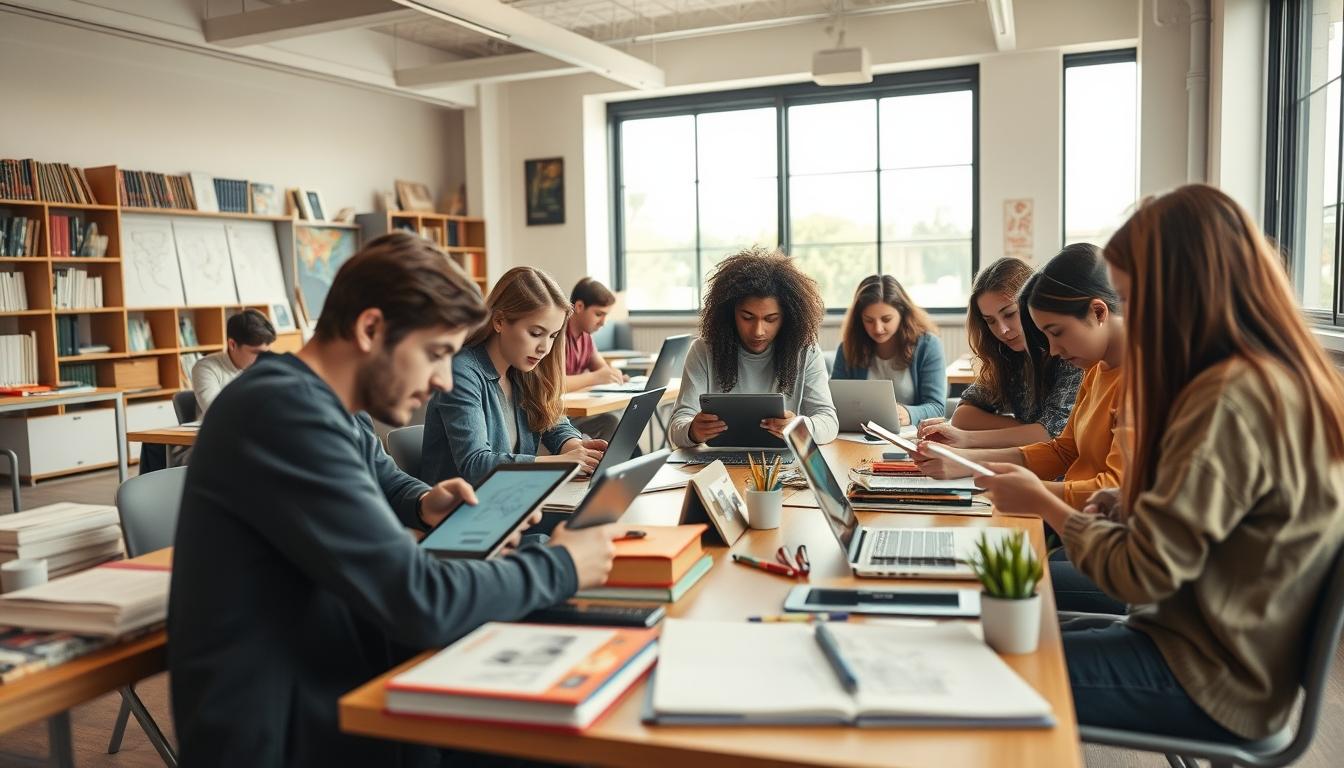 Student using online courses for flexible education